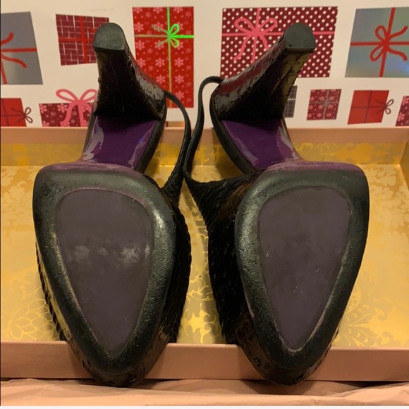 GentlyUsed Miu Miu BlackLeather Peep Toe Pumps 8.5 - Picture 5 of 8